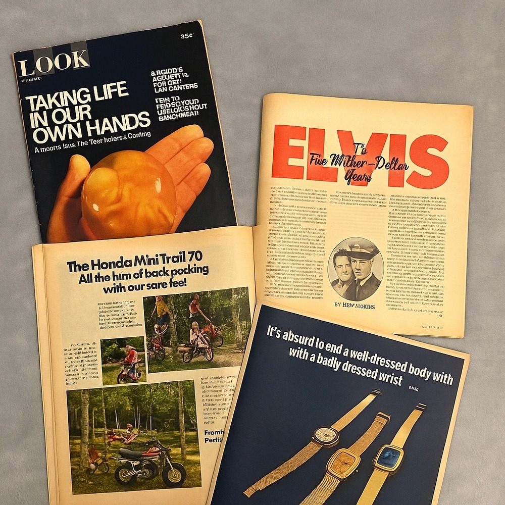 LOOK Magazine May 1971 Test-Tube Baby Cover, Elvis Presley Feature, Vintage‎ Ads